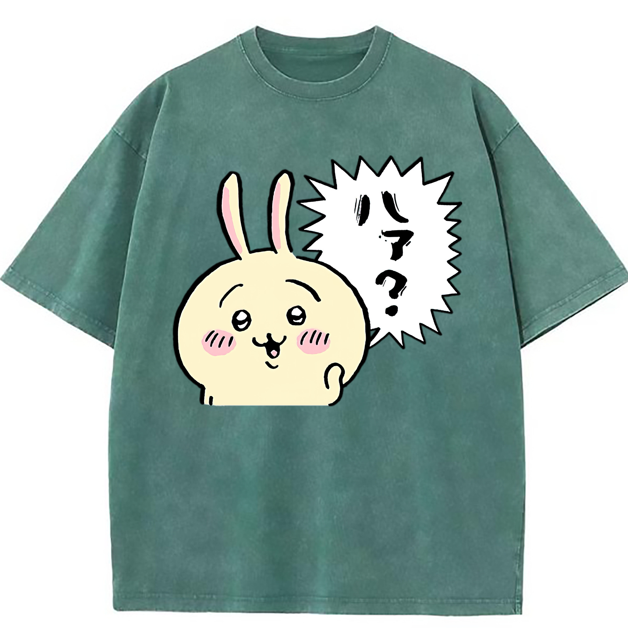（画像用） ちいかわ うさぎ Chii-kawa usagi 綿100% ヴィンテージ風 半袖Tシャツ（フロントプリント）